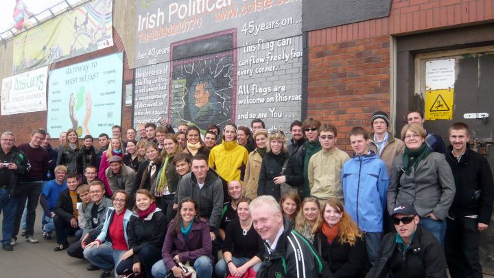 At the Peace Wall with Coiste Irish Political Tours