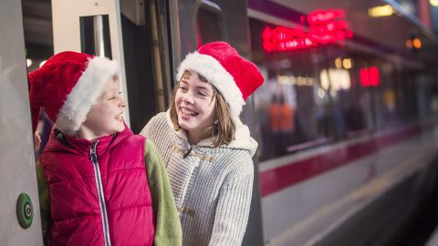 Children on Enterprise Train at Christmas