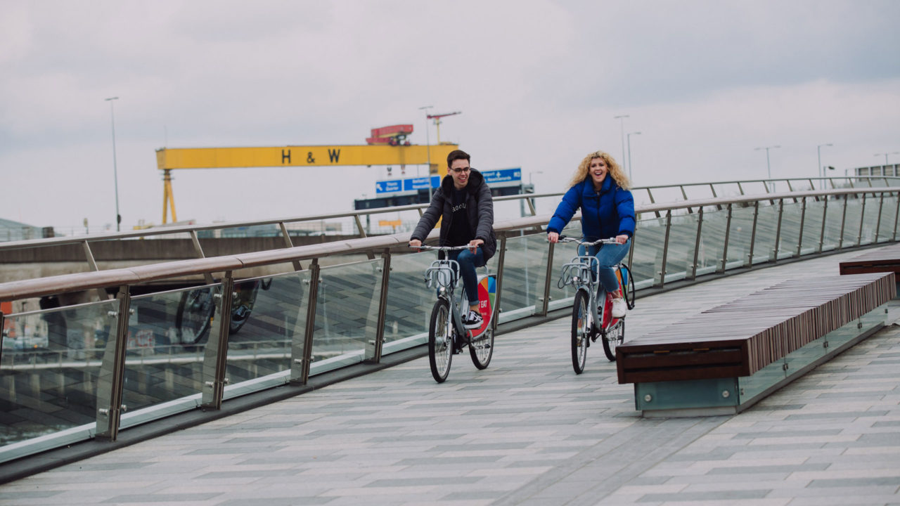 Maritime Mile Couple on Bikes