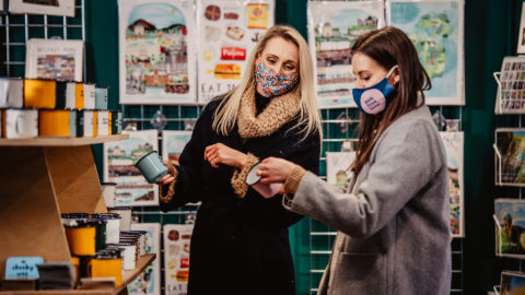 Christmas Shopping Born and Bred Face Masks