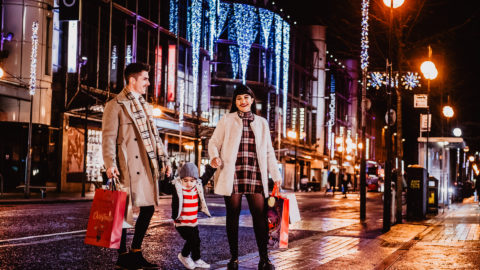 Christmas Shopping CastleCourt Family at Night